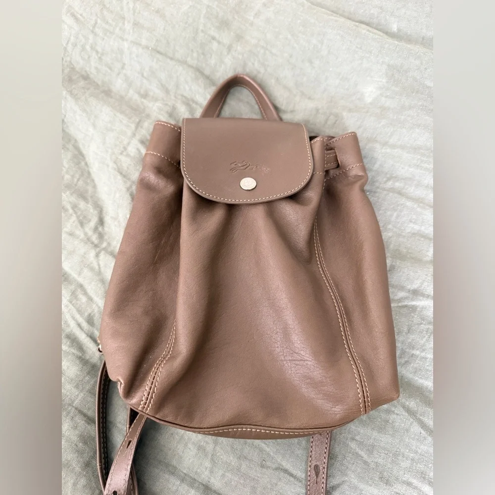 New Longchamp li pliage cuir xs backpack olive green - Picture 2 of 9